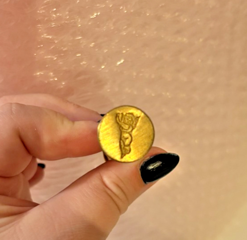 Vintage Brass Wax Seal Letter Envelope Stamp Angel
